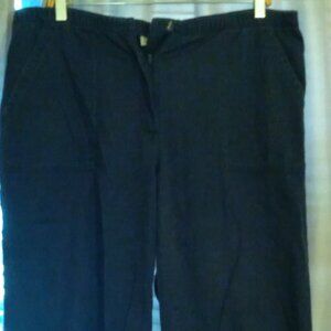 Navy Blue Casual trouser style capri pants